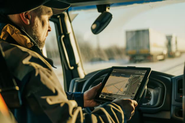 A driver using a tablet for navigation and proof of delivery